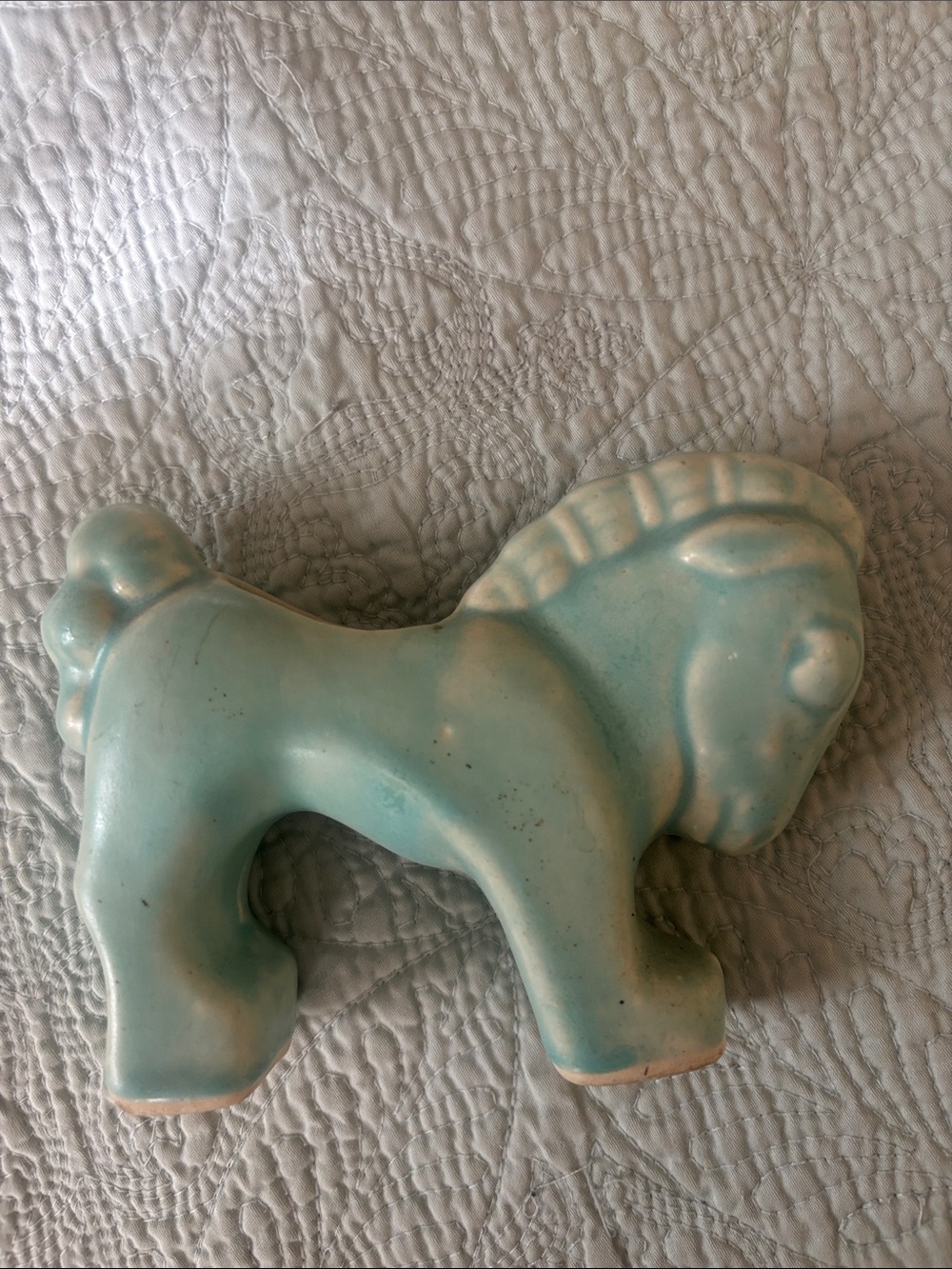 Ceramic Aqua Horse Accent Vase - Shawnee?